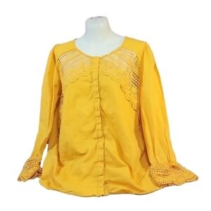 Love & Legend Yellow Lace Boho Blouse